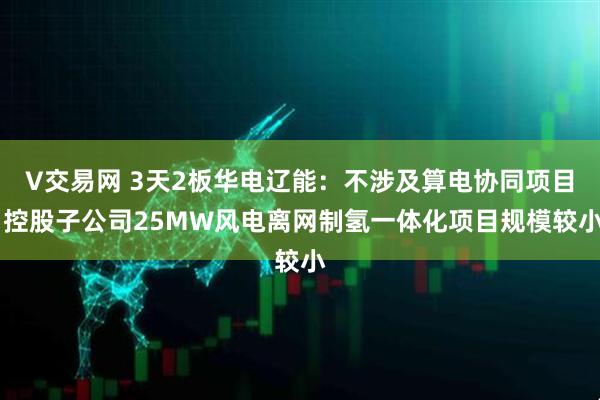 V交易网 3天2板华电辽能：不涉及算电协同项目 控股子公司25MW风电离网制氢一体化项目规模较小