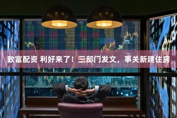 致富配资 利好来了！三部门发文，事关新建住房
