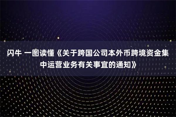 闪牛 一图读懂《关于跨国公司本外币跨境资金集中运营业务有关事宜的通知》